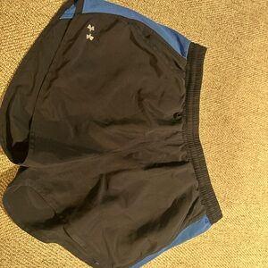 Under Armour Black and Blue Running Shorts